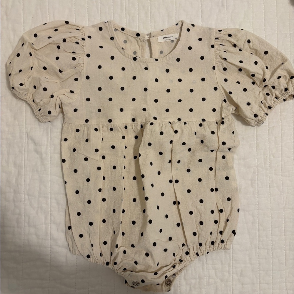 bebe nine Polka Dot Bubble Romper